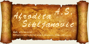 Afrodita Sipljanović vizit kartica